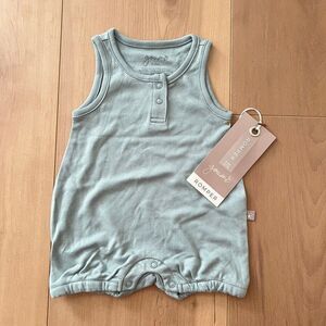 NWT Goumi Kids Sea Glass Romper SZ 0-3 mo Baby Blue One Piece Bamboo Organic